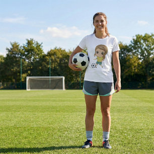 Meisje dat voetball speelt Schattige kinder sporte T-shirt
