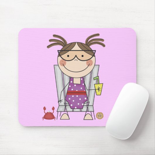 Meisje dat zich verplaatst naar Beach Tshirts en G Muismat (Met muis)