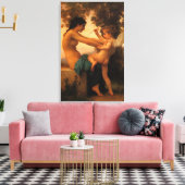 Meisje dat zichzelf verdedigt tegen Cupid door Bou Canvas Afdruk (Insitu (Woonkamer))
