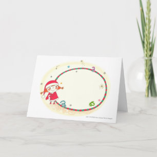 Meisje die het kostuum van de Kerstman dragen Feestdagen Kaart