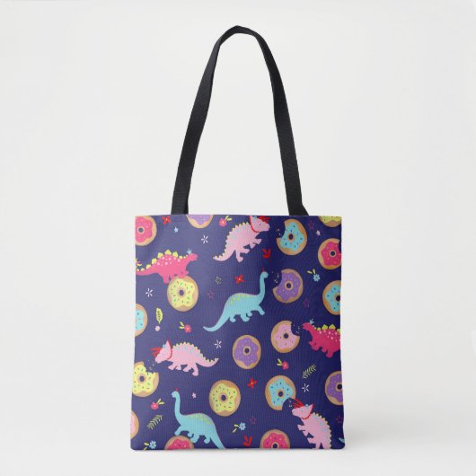 Meisje Dinosaurs en Donuts Canvas tas (Voorkant)