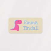 Meisje Dinosaurus Kleding Labels voor Kinderen (Design 1)