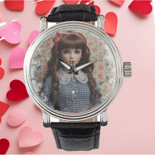 Meisje Doll Core Whimsical Horloge
