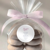 Meisje Doop Bedankt Sticker – Roze Boog