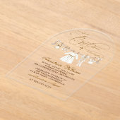 Meisje Doop Doop Uitnodiging Elegant Acryl Uitnodigingen (Laagn)