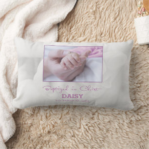 Meisje Doop Gefeliciteerd met Baby Gepersonaliseer Kussen