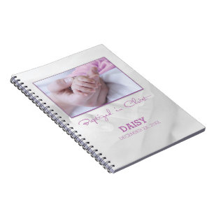 Meisje Doop Gefeliciteerd met Baby Gepersonaliseer Notitieboek
