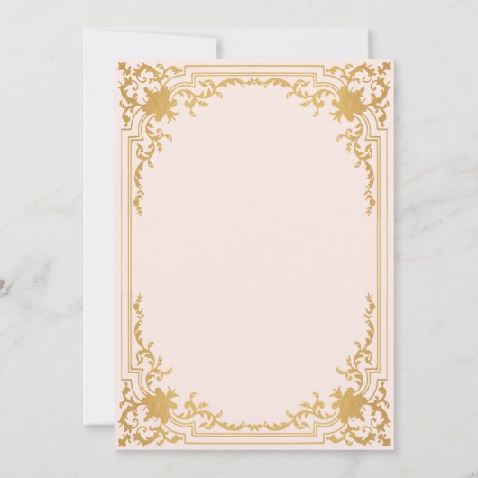 Meisje Doop Roze Faux Gold Cross Elegant Kaart (Achterkant)