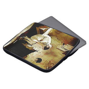  meisje door Fireplace Computer Sleeve