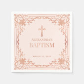 Meisje Dop Roos Goud Blush Roze Elegant Servet (Voorkant)