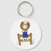 Meisje Drink op een hek Sleutelhanger (Voorkant)