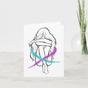 Meisje drinkt introvert Suicide Prevention Awaren Kaart