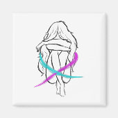 Meisje drinkt introvert Suicide Prevention Awaren Magneet (Voorkant)