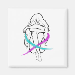 Meisje drinkt introvert Suicide Prevention Awaren Magneet