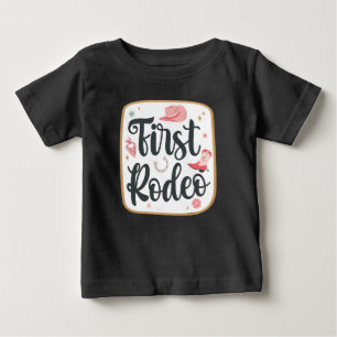 Meisje Eerste Rodeo 1e Verjaardagsshirt