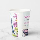 Meisje Eiffeltoren Parijs 1e verjaardag papieren b Papieren Bekers (Links)