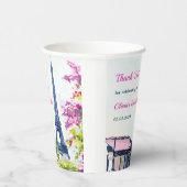 Meisje Eiffeltoren Parijs 1e verjaardag papieren b Papieren Bekers (Rechts)