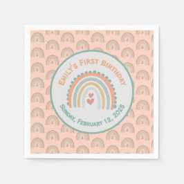 Meisje Elegant & Sweet Rainbow Light Coral Servet