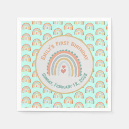 Meisje Elegant & Sweet Rainbow Mint groen Servet