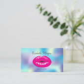 Meisje ElegantHolographic,Lips,Makeup,Glittery Visitekaartje (Staand voorkant)