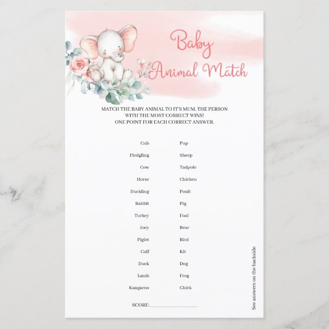 Meisje Elephant Eucalyptus met babykleding (Voorkant)