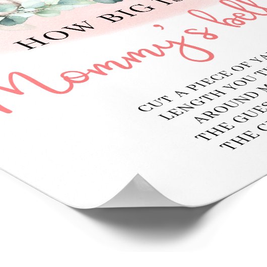 Meisje Elephant Hoe groot is mama's Belly game Poster (Hoek)