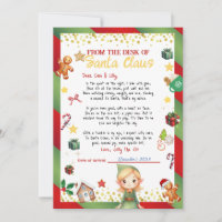Meisje Elf brief kerst/vakantie uitnodiging