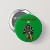Meisje Elfboom Cadeau Kerstvakantie Button Pin (Voorkant /achterkant)