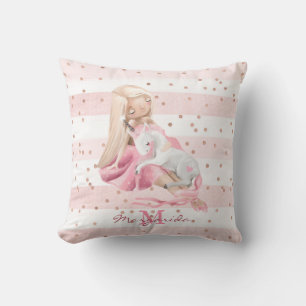 Meisje en Baby eenhoorn Kussen