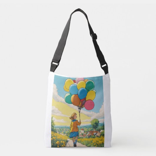 Meisje en Ballon Gedrukte Canvas tas (Voorkant)