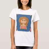 Meisje en bloemen t-shirt (Voorkant)