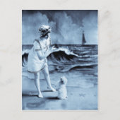 Meisje en Dog 1913 Briefkaart (Voorkant)