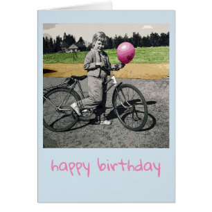  meisje en fiets Birthday-kaart
