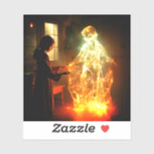 Meisje en Ghost Sticker (Vel)