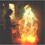 Meisje en Ghost Sticker (Voorkant)