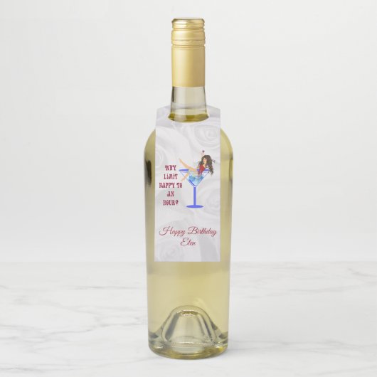 Meisje en glas flessenhanger (Op fles)