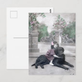 Meisje en haar Hond Briefkaart (Voorkant / Achterkant)