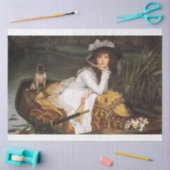 Meisje en haar hond in een boot ontkoppelen papier (Craft)