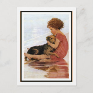 meisje en hond Jessie Willcox Smith Briefkaart