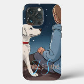 Meisje en Hond Monogram Case-Mate iPhone Case (Achterkant)