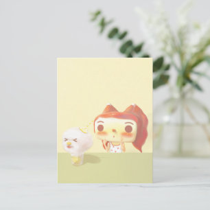 Meisje en Hond Soda Illustratie Aankondigingskaart