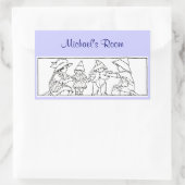 Meisje en jongen met speelgoed Aangepaste kunst Rechthoekige Sticker (Tas)