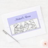 Meisje en jongen met speelgoed Aangepaste kunst Rechthoekige Sticker (Envelop)