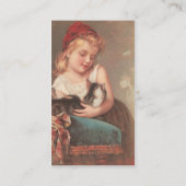  meisje en kat visitekaartje (Achterkant)