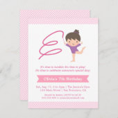 Meisje en lint Gymnastiek Kids Verjaardagsfeest Kaart (Voorkant / Achterkant)