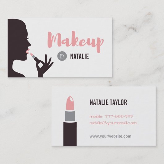 Meisje en Lipstick Visitekaartjes (Voorkant / Achterkant)