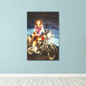 Meisje en Motorfiets Canvas (Insitu (Houten vloer))