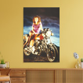 Meisje en Motorfiets Canvas (Insitu (Woonkamer))