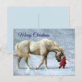 Meisje en Paard Kerst Briefkaart (Voorkant / Achterkant)