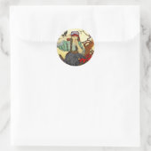 Meisje en Raven Moraviair Teacher Choir Ronde Sticker (Tas)
